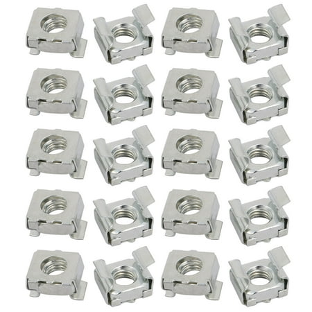 Silver Plated Server - 20Pcs M6 Carbon Steel Zinc Plated Cage Nut Silver Tone for Server Shelf Cabinet