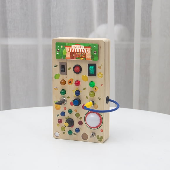 LED light socket switch busy board toys hands-on wooden children's toys fruit busy lamp A