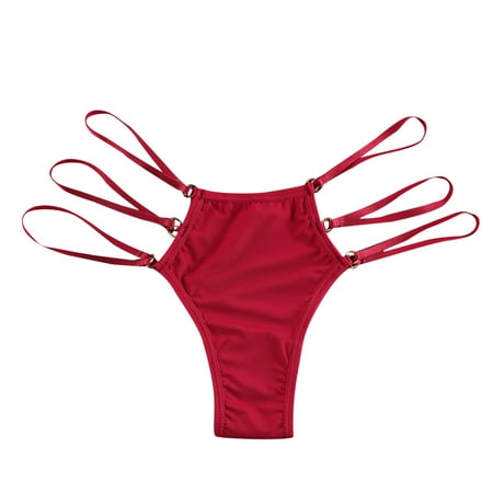 

Womens Solid Panties Brown G Strings Briefs 1-Pack