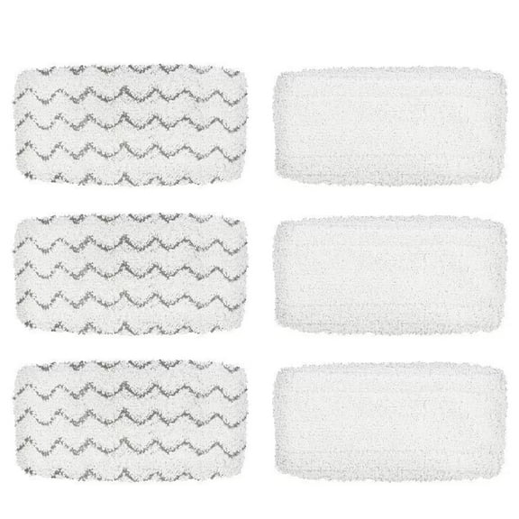 BettaWell Steam Mop Refill Pads Compatible with Bissell 1252 1606670 1543 1652 1132M 1530 11326 Symphony Hard Floor Vacuum Steam Cleaner Series (Pack of 6)