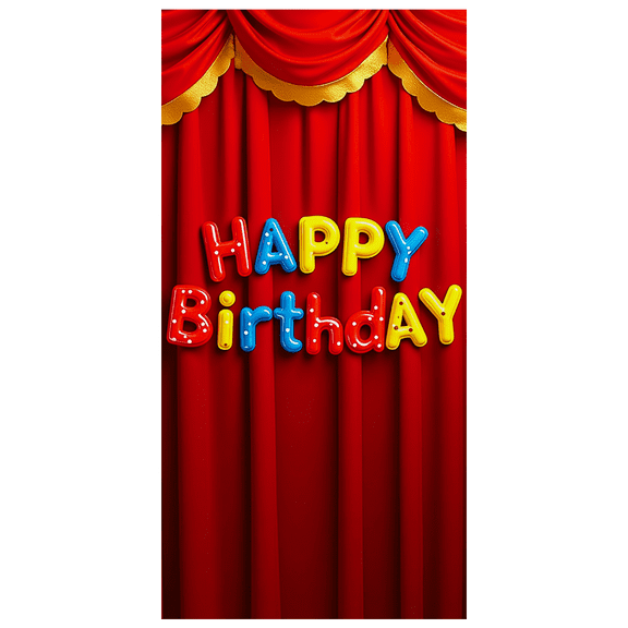 Colorful Happy Birthday Banner on Red Backdrop Background, Party Decorations for Birthday Party Photography Props Celebration Event Decors