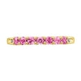 thumbnail image 4 of Primal Gold 10 Karat Yellow Gold Lab Created Pink Sapphire and Diamond Ring, 4 of 7