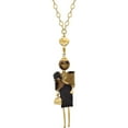 thumbnail image 1 of Fashion Le Amiche Gold-Tone Tiger Eye Black And Tan Fur Doll Charm With Chain (31 X 25.5) Made In Italy jdn106-31, 1 of 5