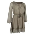 thumbnail image 1 of Vestido playero bohemio de gasa con volantes y mangas globo para mujer, minivestido playero con hombros descubiertos, tallas M a 2XL Verde, 1 of 9