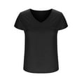 thumbnail image 6 of Plebaso Women's Pocket T-Shirts Classic Short Sleeve Shirt V Neck Casual Summer Basic Tee Solid Color, 6 of 6
