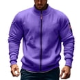 thumbnail image 4 of Migroa Full Zip Long Sleeve Sweatshirt Coat, Men's Full Zip Long Sleeve Sweatshirt Jacket, Casual Sporty Outerwear Coat, Loose Fit for Fall Winter Running Gym Casual Sporty Jacket Men Running, Gym,, 4 of 7