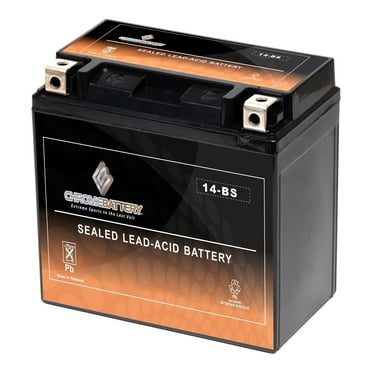 Chrome Battery YTX14-BS (14-BS 12 Volt,12 Ah, 200 CCA) Motorcycle Battery for Suzuki 1100cc Gsx1100g, Years (1991 - 1993)