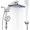 Chrome, variant on Rain Shower with filtered Handheld High rainfall Shower Heads with Handheld Combo Adjustable - stand daul shower -in Docking and Power Jets