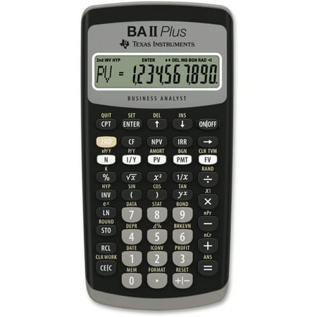 Texas Instruments BA-II Plus Adv. Financial Calculator - Power OFF Memory Protection - 1 Line(s) - 10 Digits - LCD - Bat