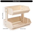 thumbnail image 5 of JZROCKER 2 Layer Wood Fruit Bowl Holder And Bread Basket Display Shelves Ideal For Storing Fruits Vegetables Snacks In Kitchen, 5 of 6
