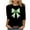 Black, variant on St Pattys Shirts Women Crew Neck 3/4 Sleeve Womens Tops Clover Bow Print Shirt Fashion Trendy Blouses Casual Loose Fit Tees Tops