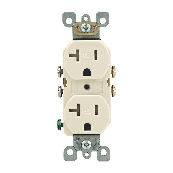 Enchufe Leviton resistente a manipulaciones, 20 A, 125 V, color almendra clara, paquete de 1