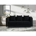 thumbnail image 5 of Hybition Velvet Sofa Modern Couch with Button-Tufted Metal Legs Black, 5 of 9