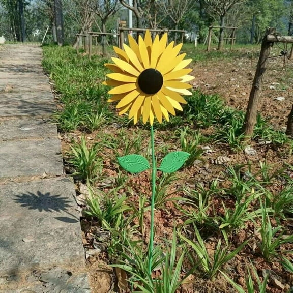 JLLOM G · PEH 3D Metal Yellow Sunflower Wind Spinner Windmill Sculpture Outdoor Garden Decor