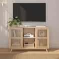 thumbnail image 2 of Plank+Beam Mid Century Modern Solid Wood Sideboard with 2 Doors, 49" TV Stand for Living Room, Blonde, 2 of 13