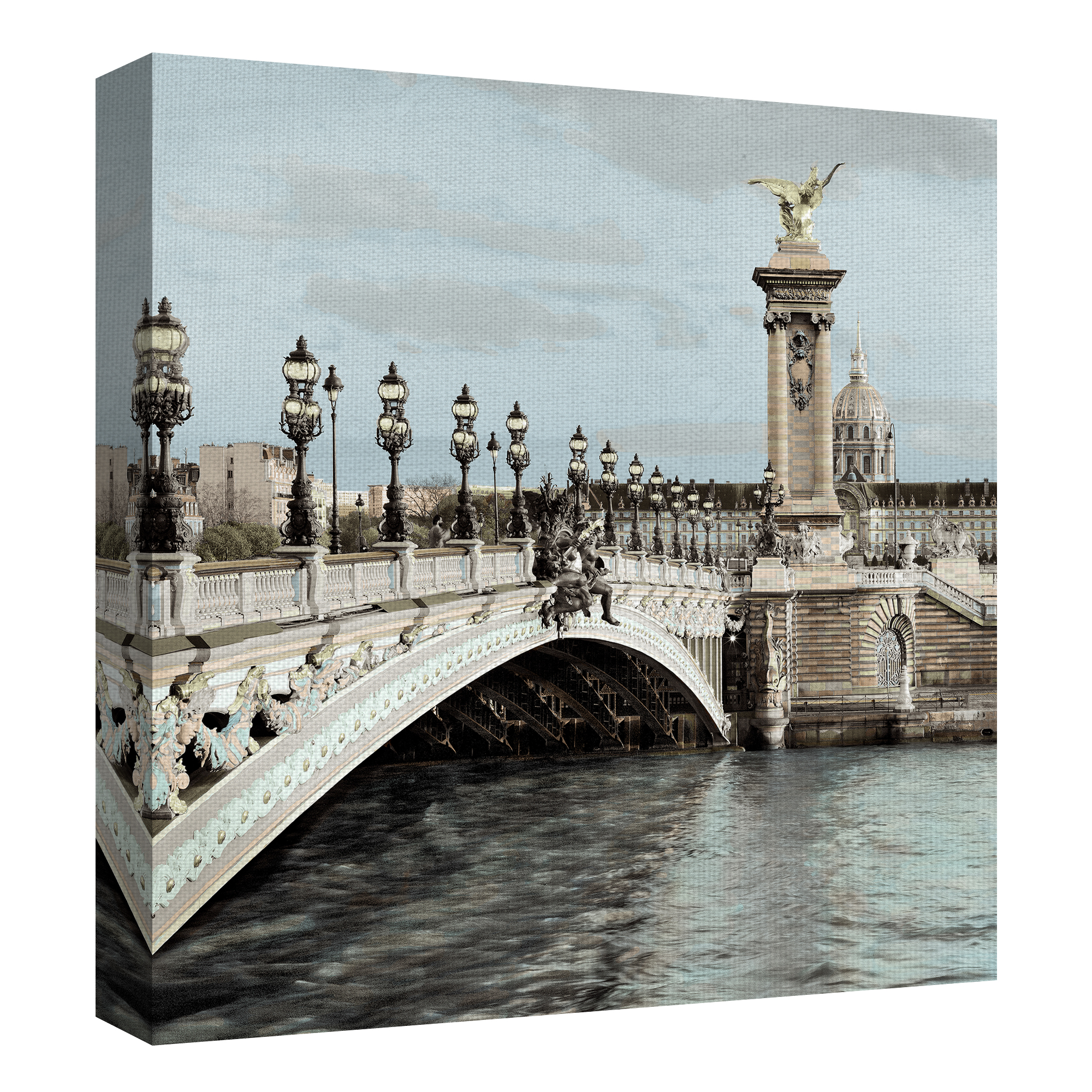 Masterpiece Art Gallery Paris #12 Bridge By Alan Blaustein Canvas Art Print 20" x 20"