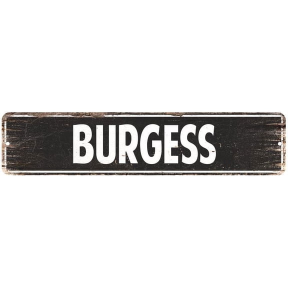 BURGESS Gift Street Sign Home Decor Chic Gift 4x18 104180003125