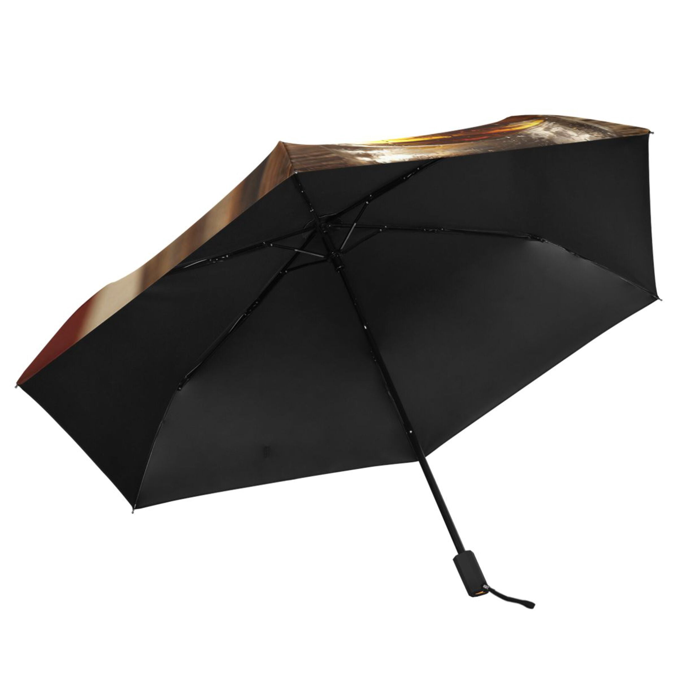 Beers and American Flag Compact Sun Umbrella Windproof Travel Umbrellas for Rain Strong Portable UV Protection
