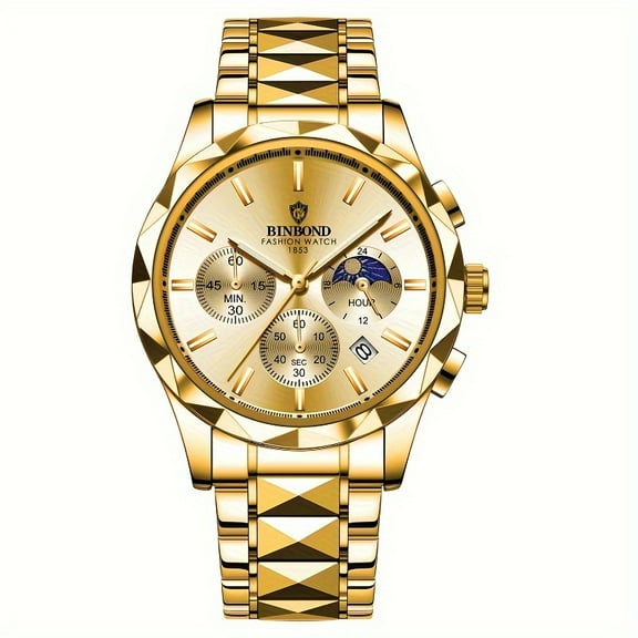 Multifunctional Butterfly Buckle Men's Fashion Double Calendar Quartz Wrist Watch, Wrist Accessories for Exquisite Men, Fashion Timepiece for Daily Wear
