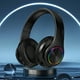 thumbnail image 2 of Auriculares LED negros plegables con Bluetooth 5.0, subwoofer, micrófono integrado, llamada inalámbrica, cancelación de ruido estéreo, almohadillas suaves, 2 of 4