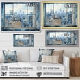 thumbnail image 4 of Designart "Urbanscape View of Vintage NYC from Window I" Cityscapes Framed Wall Art Decor - Industrial Blue New York City Hallway Framed Wall Art Decor, 4 of 6