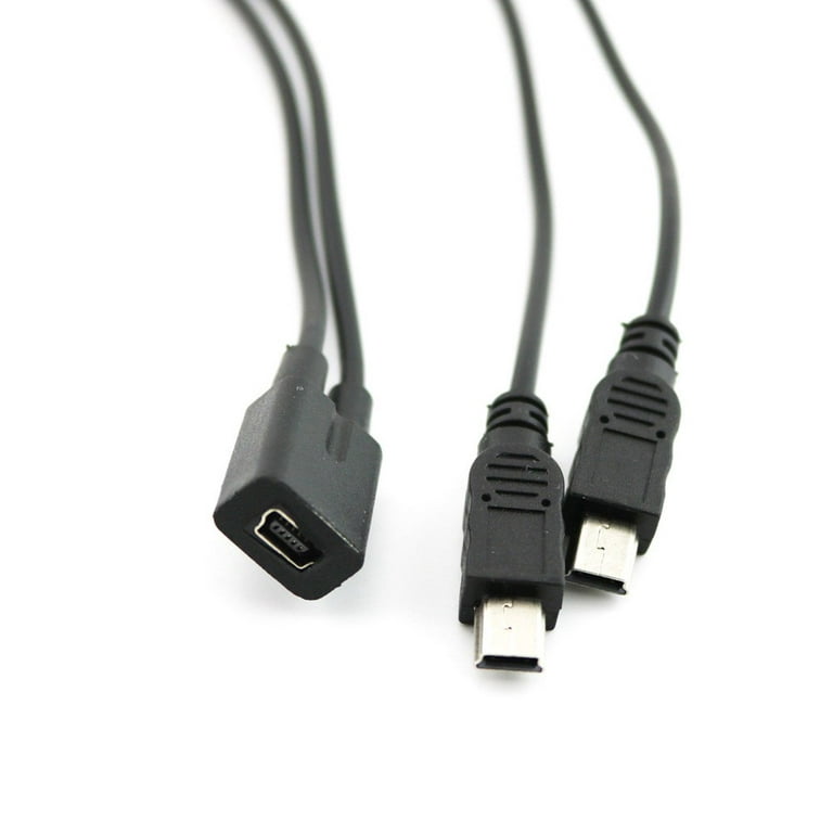Prøve vinden er stærk tag Mini USB 2.0 Female To Dual 2x Male Splitter Y Extension Charger Adapter  Cable - Walmart.com