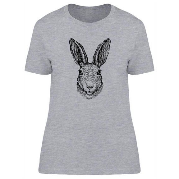 Hand-Drawn Rabbit T-Shirt Women -Image by Shutterstock, Female XX-Large