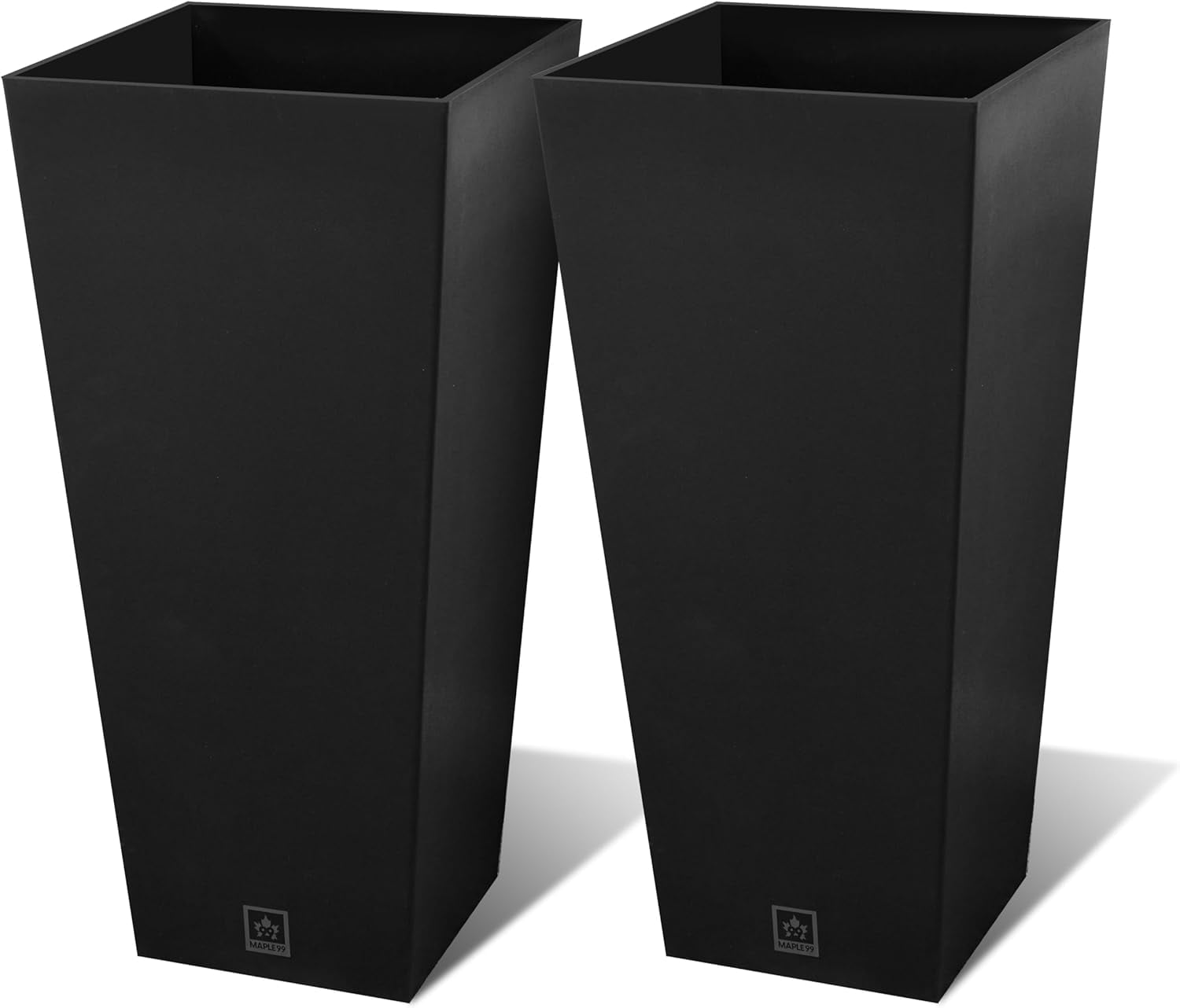 30 Inch Tall Outdoor Planters – Large Modern Resin Composite Flower Pots with Drainage Holes, Insert Tray, Indoor & Outdoor Durable Design