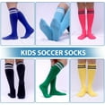 thumbnail image 6 of 3 Pairs Kids Soccer Socks Striped Knee High Tube Socks Football Uniform Sports Socks for Boys Girls 6-12 Years Old, 6 of 7