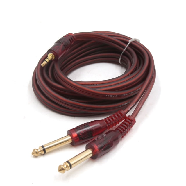 3 metros Marrón Cable Audio estereo para Vehículo 1/8 1/4 Pulgada 3,5mm Macho a Macho 2 TRS 6,5mm