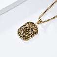 thumbnail image 3 of Retro Chinese style dragon-shaped 14K Yellow Gold necklace niche personality men's zodiac year dragon head pendant sweater chain, 3 of 7
