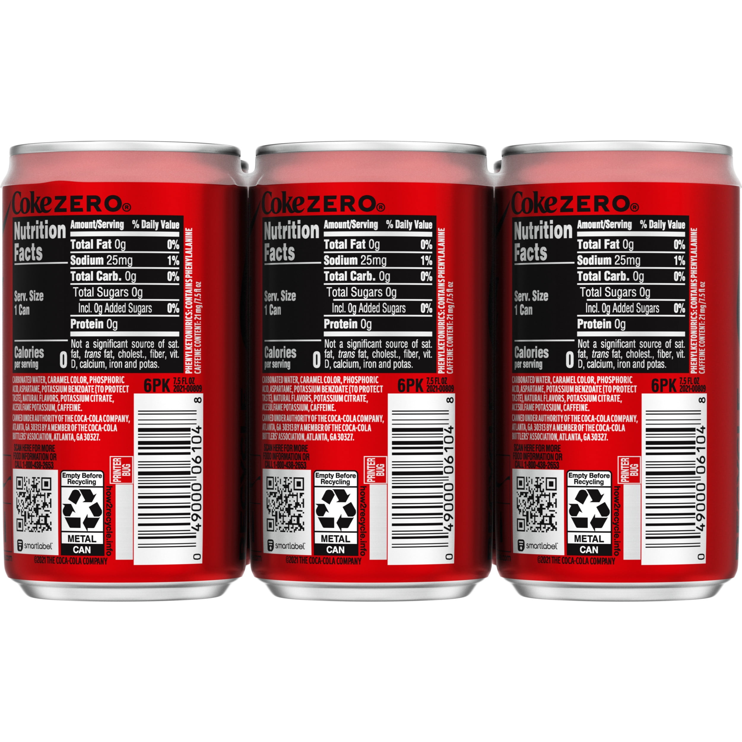 Buy Coke Zero Sugar Soda Soft Drink 75 Fl Oz 6 Pack Online At Desertcart Kuwait 0552