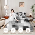 thumbnail image 3 of Homewish Abstract Ombre Grid Twin Comforter Sets,Aesthetic Geometric Bedding Set,Gray,Light Gray Reversible,2pcs,1 Comforter and 1 Pillowcase, 3 of 7