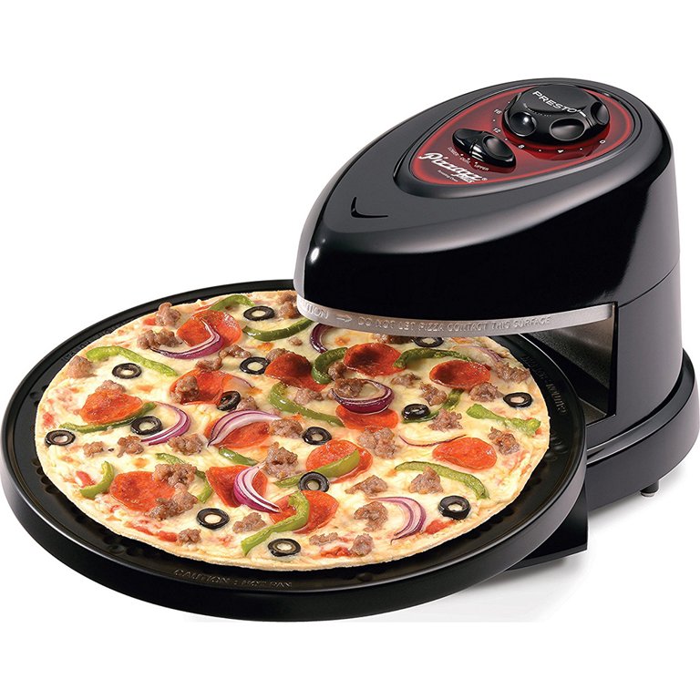 【Per-order】Qstoves 16-inch Auto-Rotating Pizza Oven with Water Proof Cover (with Rotating Motor) GAS Auto-Rotating / Silver