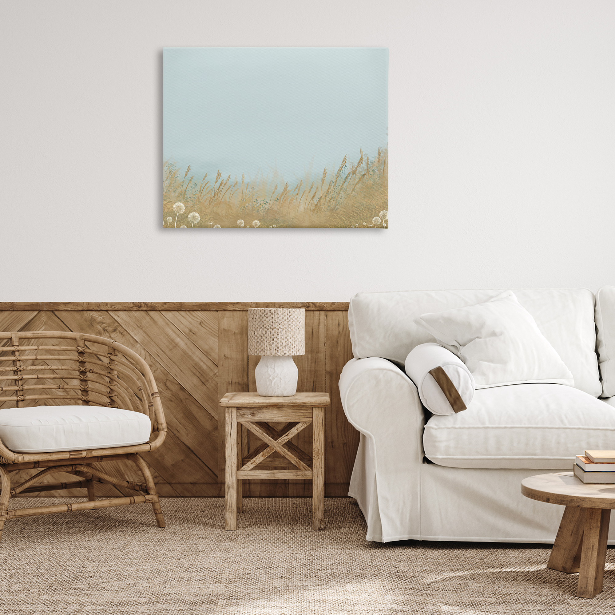 Misty Meadows Blowing in Wind Canvas Wall Art, design by Renel Peters