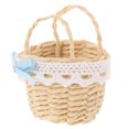 thumbnail image 3 of MOVTOTOP 1Set Mini Picnic Baskets Party Favor for Photographers in Light Yellow 4.5x4.5x3in Rattan Round, 3 of 7