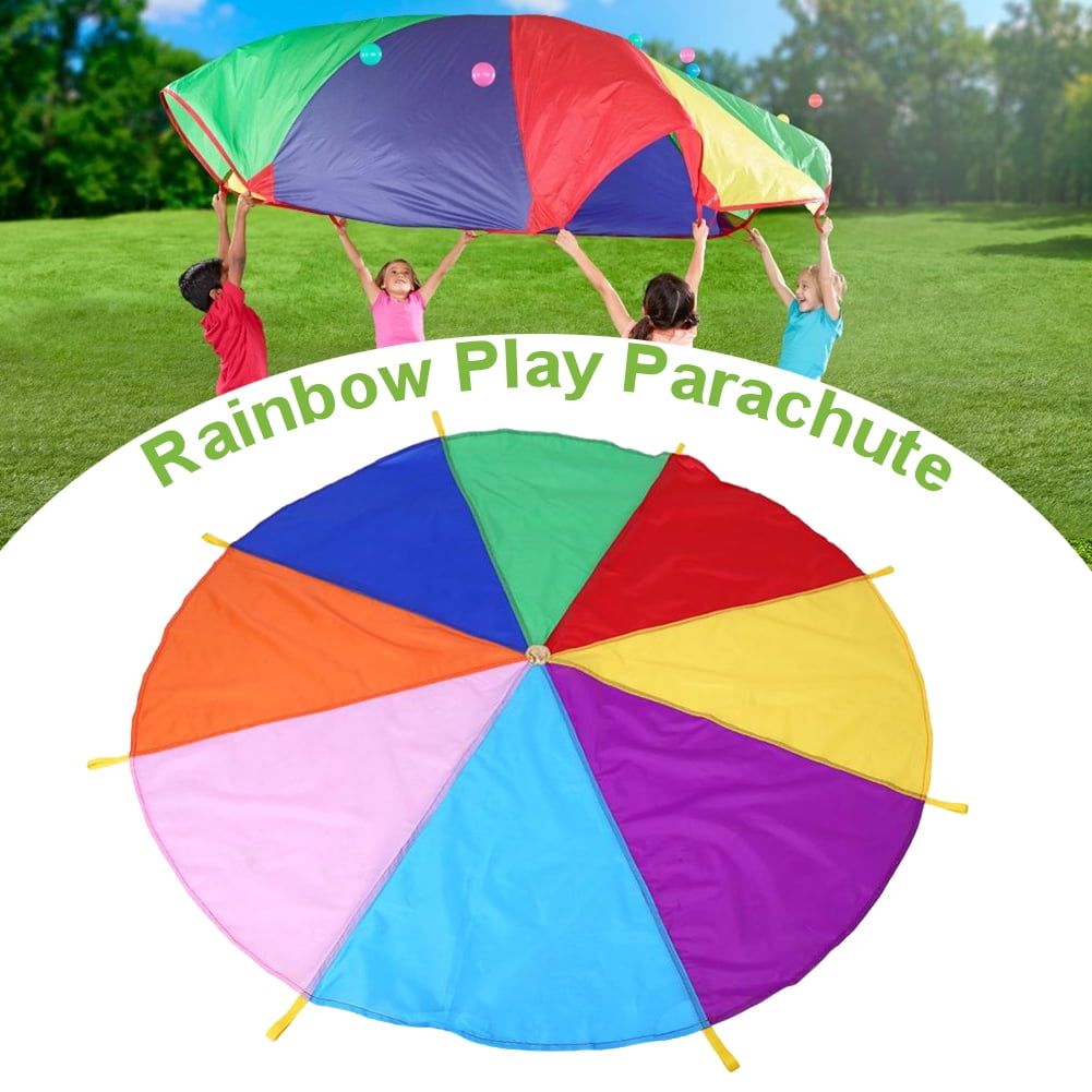 WINOMO Kids Play Parachute Rainbow Kindergarten Early Education Tool for Party Sports Activities Group Exercise Outdoor 
