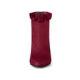 thumbnail image 2 of Unique Bargains Women's Pointed Toe Stiletto Heel Ruffle Ankle Boots Burgundy (Size 8), 2 of 7