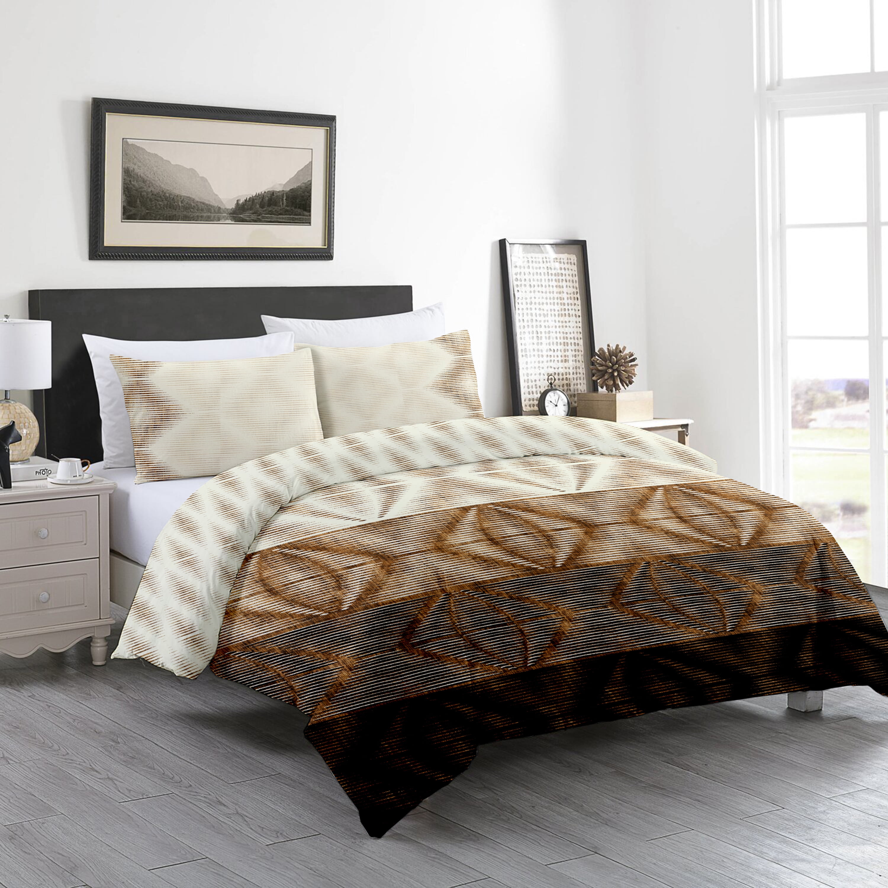 Delara Organic Cotton Duvet Sets 300 Thread Count, 3 Piece Duvet Cover with 2 Shams, Queen