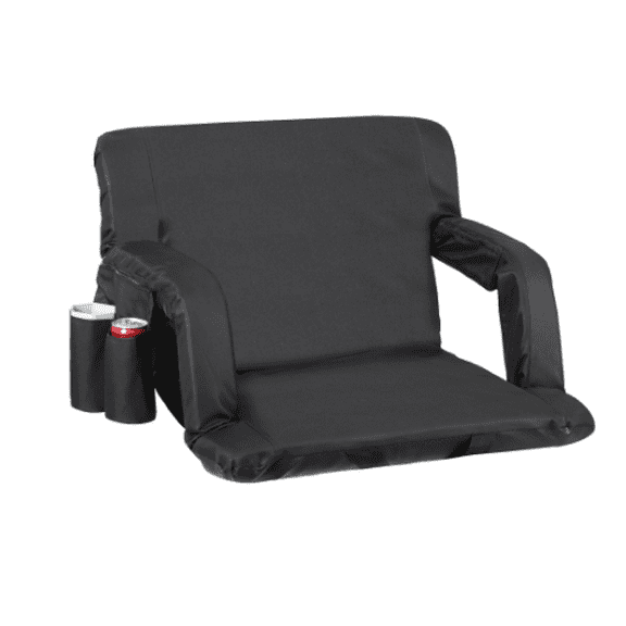 25-in Extra Wide Stadium Seat Chair 6 Reclining Positions Padded Backrest Foldable for Bleacher