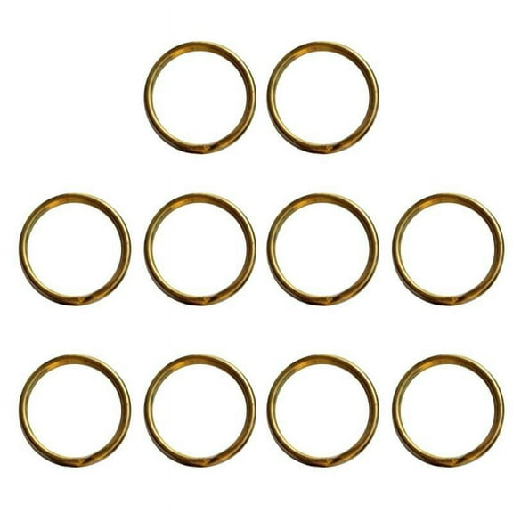 Bulk 10Pcs Brass Split Key Ring Keychain Key Holder Clasps Keyrings 12-35mm - 15mm