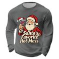 thumbnail image 4 of Christmas Shirts for Men Long Sleeve Casual Crewneck Waffle Shirt Funny Santa Claus Graphic Holiday Shirts, 4 of 4