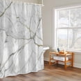 thumbnail image 4 of Gray Marble Shower Curtain, Abstract Modern Waterproof Shower Curtain Set with 12 Hooks Lightweight Bath Curtains Fabric Bathroom Decor 72x84 Inches, 4 of 9