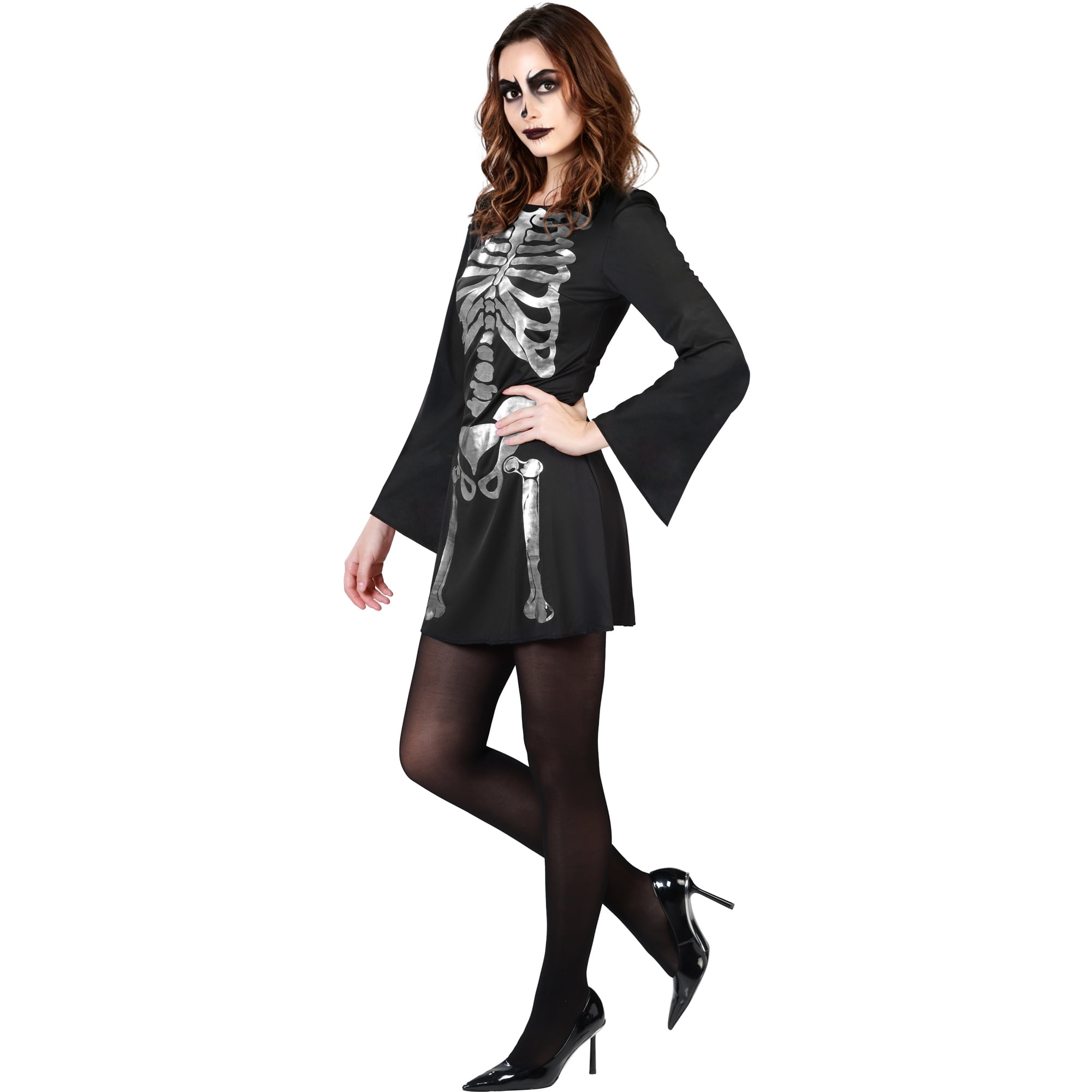 Enchanting Skeleton Halloween Costume for Adults, Women's Size M (8/10), by Way to Celebrate