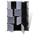 thumbnail image 3 of Modular Cabinet, 8 Storage n Hanging Compartments, Black White 59 Inch, 3 of 6