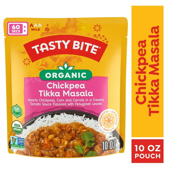(2 pack) Tasty Bite Organic Chickpea Tikka Masala 10oz - Rich chickpea tikka masala