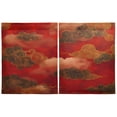 thumbnail image 2 of Cloud Pattern Chinese Traditional 27"x36" Linen Look Cafe Curtain Set with Privacy and UV Protection, 2 of 8
