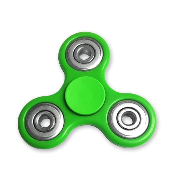 Fidget Tri-Spinner Green EDC All-Metal Weighted Bearing ADHD Focus Stress Reliever Hand Toys - Green - 3.6 in.