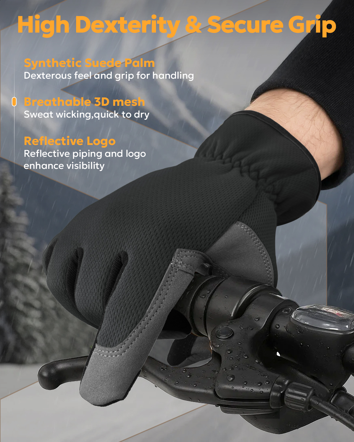 Thermal Winter Work Gloves for Men, High Dexterity Cold Weather Glove for Driving, Gardening, Motorcycle, and Mechanics