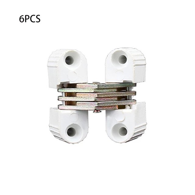 Ruibeauty 6Pcs Invisible Folding Door Barrel Cross Hinge Plastic Invisible Concealed Hinge